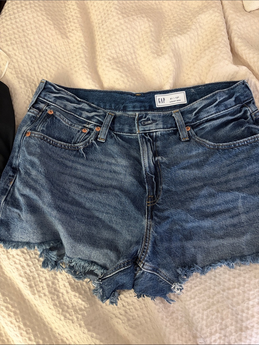 GAP Distressed Dark Blue Denim Cutoff Shorts